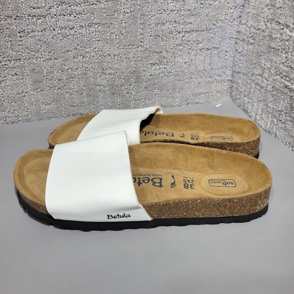 Betula By Birkenstock Reggae Unisex Size US L7 M5 White Birko-Flor Slide Sandal - Picture 10 of 12